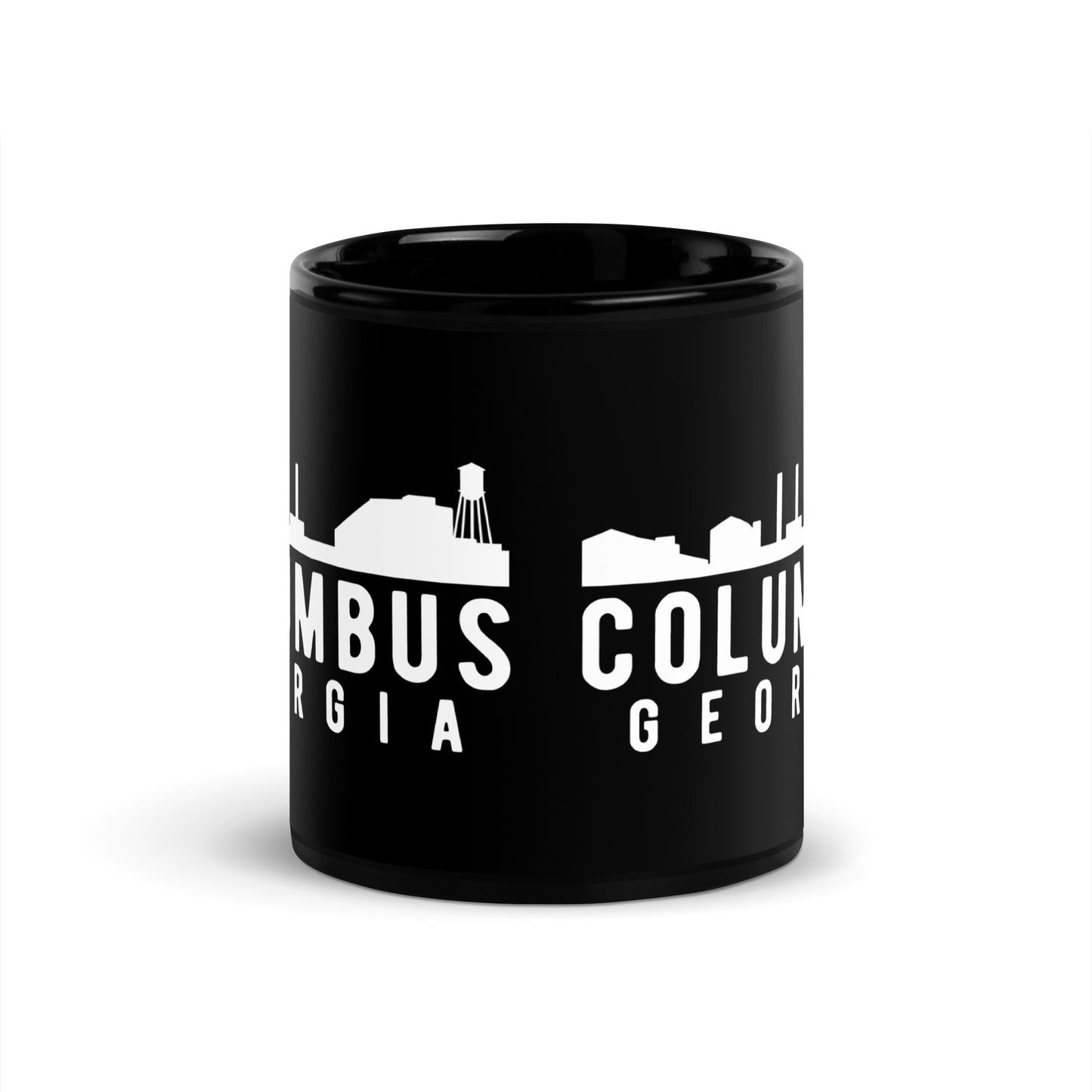 Columbus Georgia Skyline Black Glossy Mug