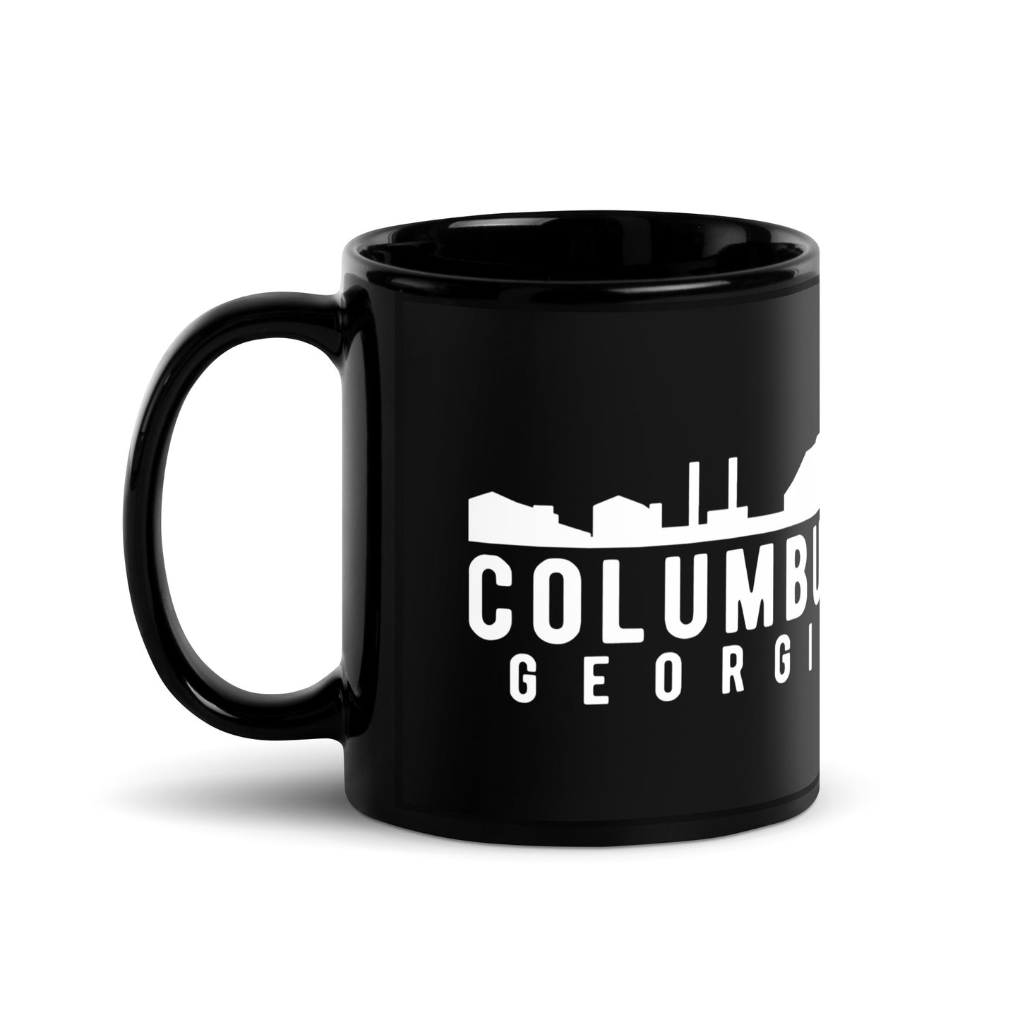 Columbus Georgia Skyline Black Glossy Mug